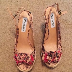 Steve Madden Leopard print with red at the toes
